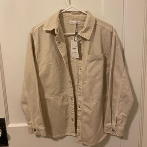 NWT beige Zara button up shirt